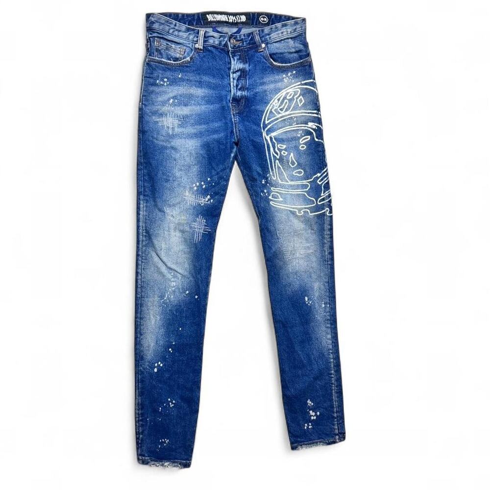 Billionaire Boys Club BBC Ice Cream Astronaut Spaceman Blue Skinny Jeans 32”
